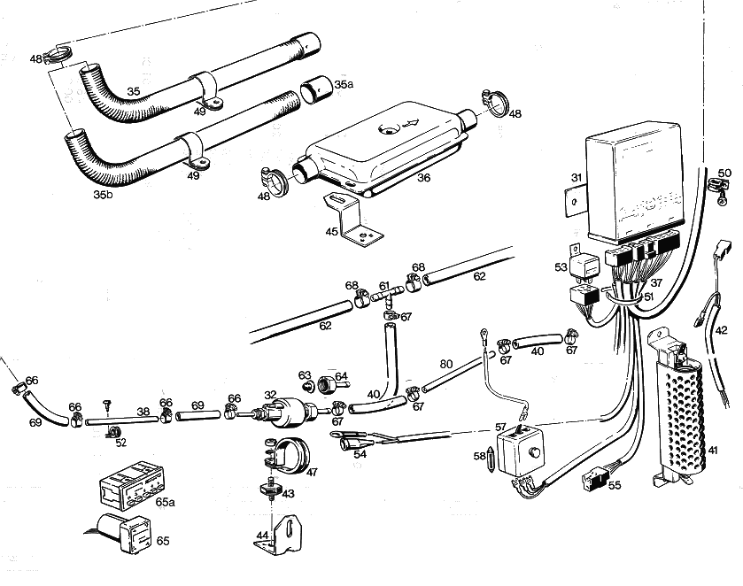 Sprängskiss Eberspächer B5W Universal 12 V – vattenvärmare (utgången) – ritning 2
