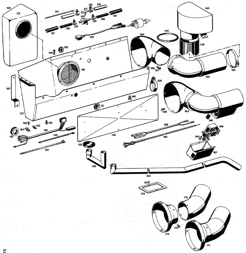 Sprängskiss Eberspächer D4L Universal 12 V – luftvärmare (utgången) – ritning 3