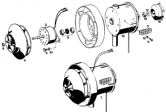 Sprängskiss Eberspächer D7L 24V – luftvärmare (utgången) – ritning 3