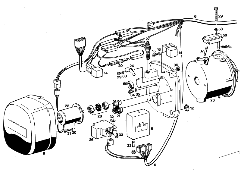 Sprängskiss Eberspächer D12W Universal 24 V – vattenvärmare (utgången) – ritning 1
