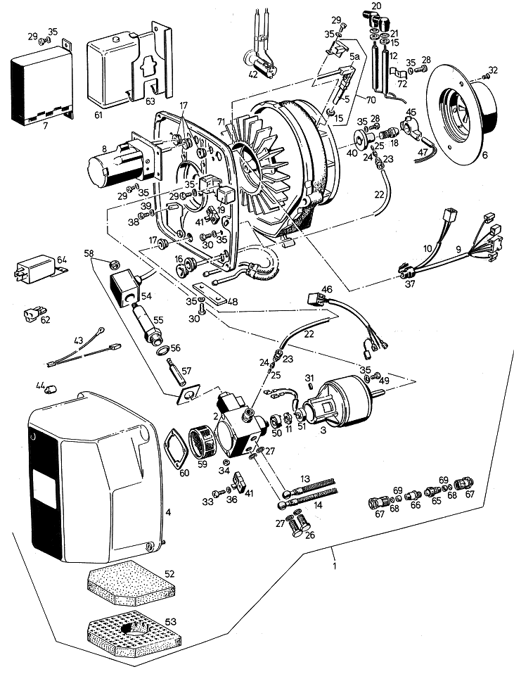 Sprängskiss Eberspächer D24W Universal 24 V – vattenvärmare (utgången) – ritning 1