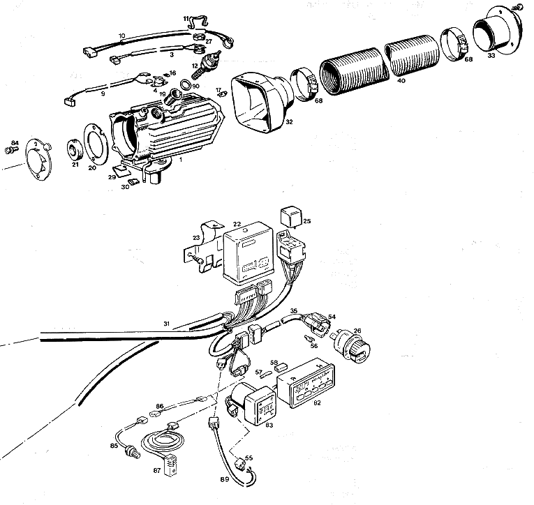 Sprängskiss Eberspächer D1LC 24V – luftvärmare (utgången) – ritning 2