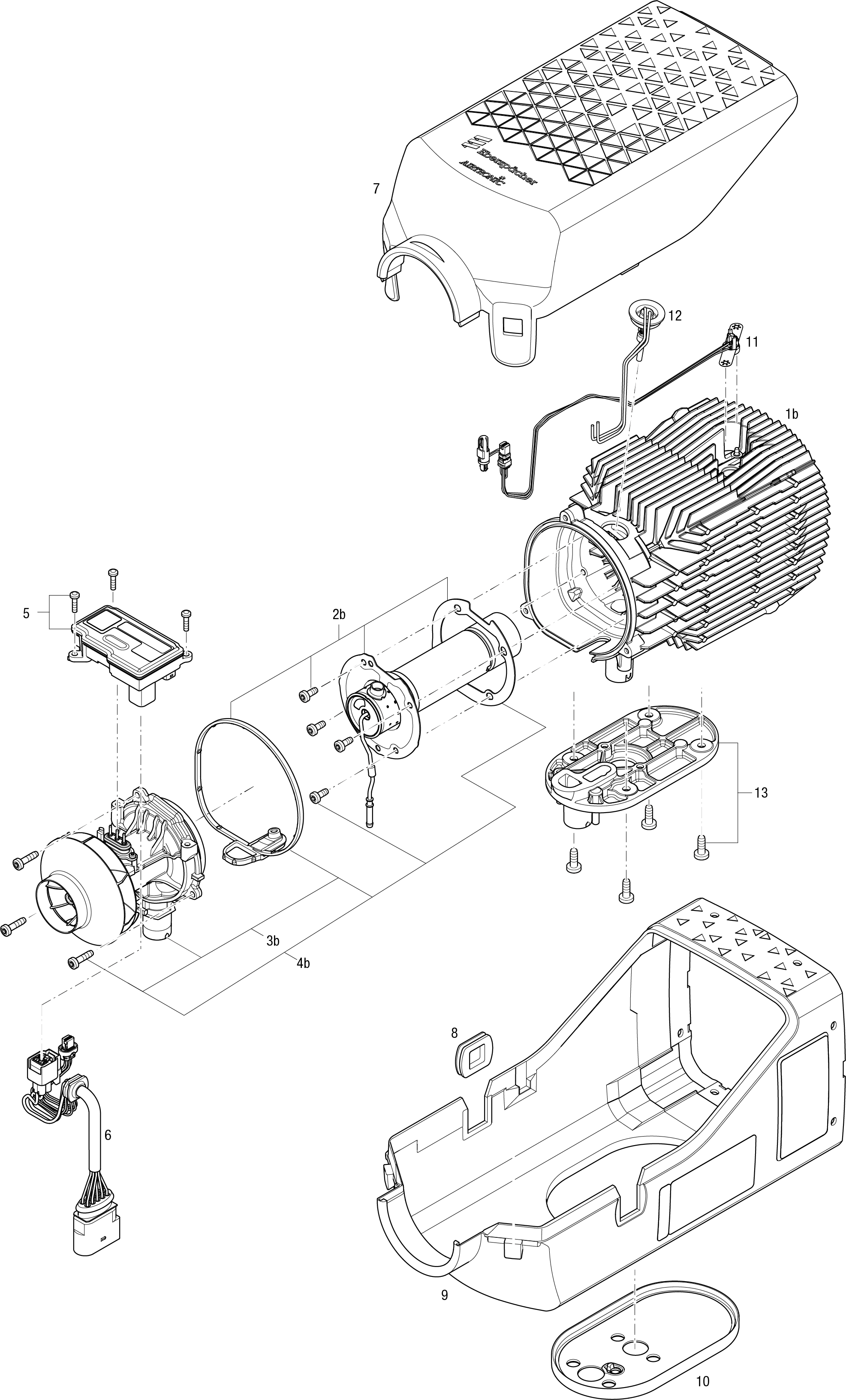 Sprängskiss Eberspächer HEATER AL3 D6L 12v – luftvärmare – ritning 1