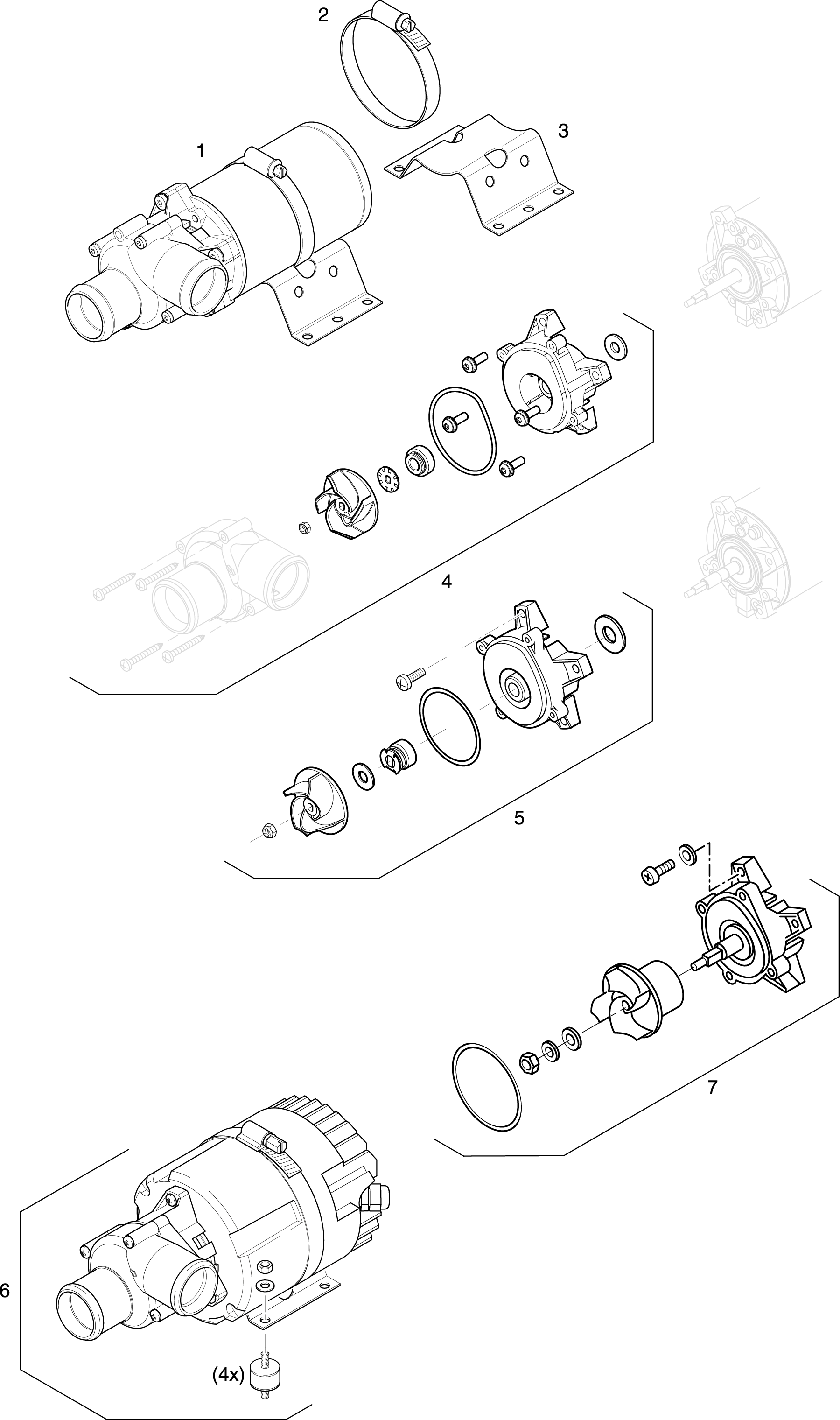 Sprängskiss Eberspächer HL3-30 24V – vattenvärmare – ritning 4